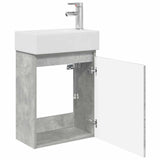 Bathroom Vanity Unit with Tap Concrete Grey 45.5 x 22.5 x 84 cm 889474