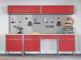 Work Cabinet with Drawer 10 pcs Red Engineered Wood and Steel 3321471