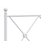 Metal Bed Frame without Mattress with Headboard White 150x200cm 376553