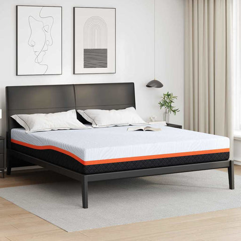 Mattress White and Grey 180 x 200 cm Memory Foam 4106308