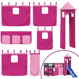Kids' Loft Bed with Tower without Mattress Pink 80x200 cm 3207071