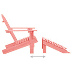 Garden Adirondack Chair with Ottoman Solid Fir Wood Pink 315867
