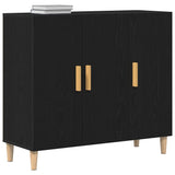 Sideboard Black Oak 90 x 34 x 80 cm Engineered Wood 862761