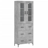 Highboard Concrete Grey 69.5x34x180 cm Engineered Wood 3198405