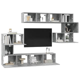 8 Piece TV Cabinet Set Concrete Grey Engineered Wood 3079143