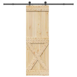 Sliding Door with Hardware Set 70x210 cm Solid Wood Pine 3332766