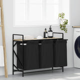 Laundry Basket 3 Compartments with Shelf Sonoma Oak 859061