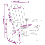 Adirondack Chair White 82 x 74 x 92 cm HDPE 42006621