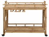 Wine Trolley with Wheels Natural 85 x 50 x 93 cm Bamboo 42028241