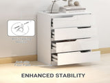 Chest of Four High Gloss Front Drawers - White T3398P342358