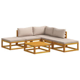 Sofa Set 6 pcs Natural Solid Acacia Wood 3417214
