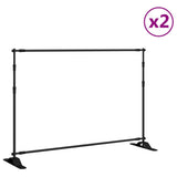 Backdrop Stands 2 pcs Black 305x243 cm Steel 3187467