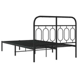 Metal Bed Frame without Mattress with Headboard Black 120x200cm 377115