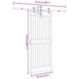Sliding Door NARVIK Natural and Black 85 x 210 cm 3445283