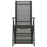 Reclining Garden Chairs 2pcs Textilene and Aluminium Black 312195