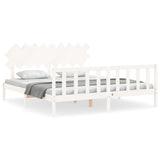 Bed Frame without Mattress White Super King Size Solid Wood Pine 3193482