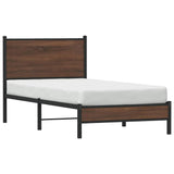 Metal Bed Frame without Mattress Brown Oak 80x200 cm 4007913
