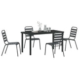 Garden Dining Set 5 pcs Anthracite Powder-Coated Steel 3379298