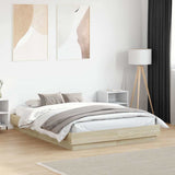Bed Frame Sonoma oak Engineered wood Double Durable Bed Frame 3209879