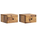 Wall-Mounted Bedside Cabinet 2 pcs Old Wood 34.5 x 33 x 20 cm 899122