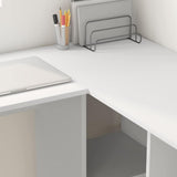 Desk with Shelf White 142 x 102 x 73 cm Engineered Wood 869290