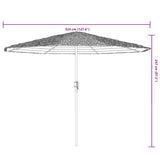 Garden Parasol with Steel Pole Green 324x324x247 cm 4005111