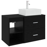 Bathroom Furniture Set 2 pcs Black Oak Engineered Wood 3403889