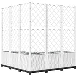 Garden Planter with Trellis White 120x120x136 cm PP 153288