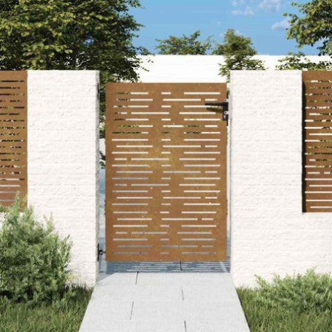 Garden Gate 85x150 cm Corten Steel Square Design 153247