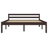 Bed Frame without Mattress Dark Brown Solid Pine Wood 140x200 cm 283205