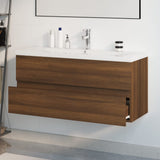 Sink Cabinet with Built-in Basin Brown Oak Engineered Wood 3152890