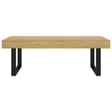 Coffee Table Light Brown and Black 120x60x40 cm MDF and Iron 286102
