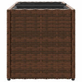 Garden Planter with 2 Pots Brown 72x30x32 cm Poly Rattan 366423