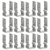 Fence Anchors 12 pcs Silver 8x6x15 cm Galvanised Steel 145331