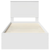 Bed Frame with Headboard White 100 x 200 cm Engineered Wood 3409685