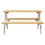 Children's Table with Benches IRUN White 90x79.5x50cm Solid Wood 42000164