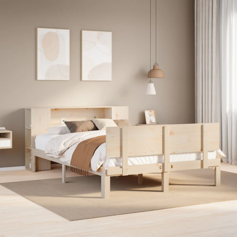 Bookcase Bed without Mattress 140x190cm Solid Wood Pine 3322628
