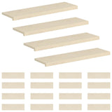 Stair Tread 20 pcs 90 x 30 x 2 cm White Solid Oak Wood 3449509