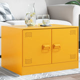 ZNTS Coffee Table Mustard Yellow 67x50x44 cm Steel 841730