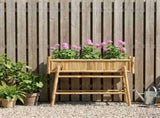 Garden Planter with Holder Natural 100 x 38 x 74 cm Bamboo 42028230