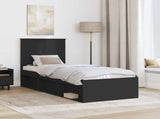 Bed Frame with Headboard Black 75 x 190 cm Solid Pine Wood 3411074