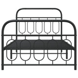 Metal Bed Frame without Mattress with Footboard Black 107x203cm 377131