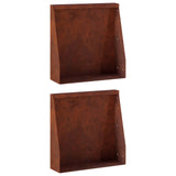 Retaining Wall 2 pcs 40 x 12 x 40 cm Weathering Steel Rusty 8015254