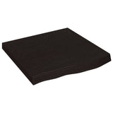 Table Top Dark Brown 60x60x cm Treated Solid Wood Oak 3156415
