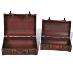 Wooden Treasure Chest 2 pcs Vintage Brown 240575
