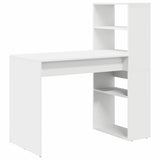 Desk with Shelf White 113 x 54 x 120 cm Engineered Wood 869274