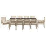Garden Dining Set 11 pcs Beige Poly rattan 3334894