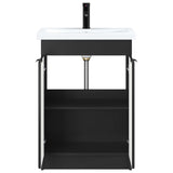Bathroom Furniture Set Black 56 x 37.5 x 81 cm Engineered Wood 3404145