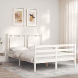 Bed Frame without Mattress White 140x200 cm Solid Wood 3194052