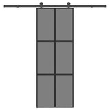 Sliding Door with Hardware Set 76x205 cm Tempered Glass&Aluminium 3332986